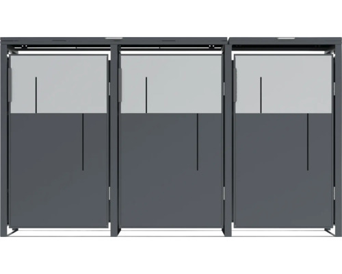 Trois éléments de protection visuelle gris pour le jardin