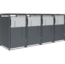 Cache-conteneurs avec de l'espace pour quatre poubelles