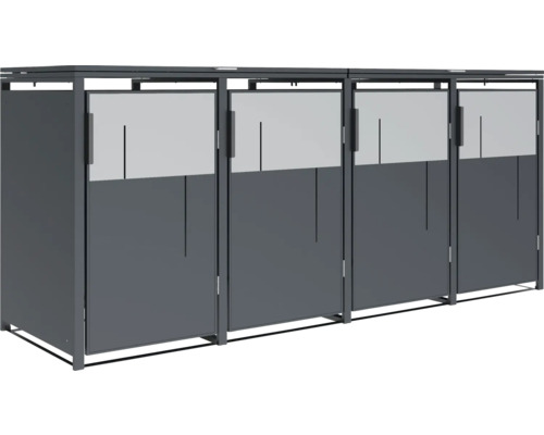 Cache-conteneurs avec de l'espace pour quatre poubelles
