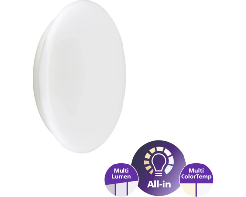 Plafonnier Ledinaire gen2 17 W 1100 lm blanc Plafonnier blanc avec symbole Multi Lumen et Multi ColorTemp