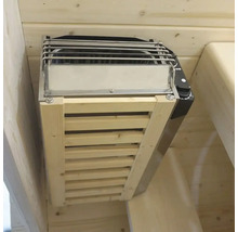 Saunaofen mit Holzverkleidung für die Wandmontage