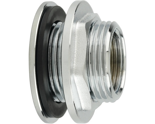 Verchromter Tankdurchgang mit Gummidichtung für Sanitärinstallationen