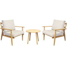 Gartenmöbelset mit zwei Sesseln und einem runden Tisch