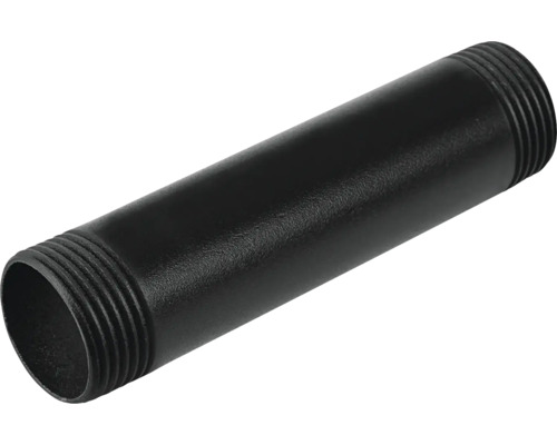 Walteco Rohr 3/4" 100 mm RT-10 schwarz Schwarzes Rohrnippel aus Metall mit Gewinde an beiden Enden