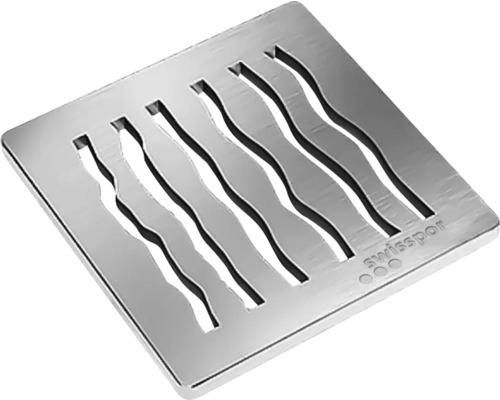 Siphon de sol carré en acier inoxydable avec fentes ondulées