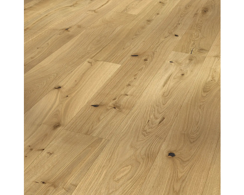 Echtholz-Parkett Eiche Rustikal naturgeölt Classic 3060 Landhausdiele 2200 x 185 x 13 mm Holzboden aus Eiche mit Maserung