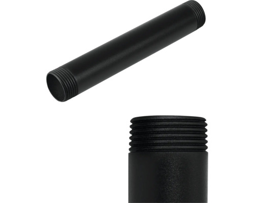 Schwarzes Gewinderohr aus Metall