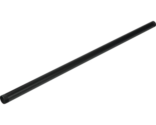 Schwarzes Metallrohr mit Gewinde