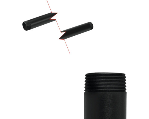 Schwarzes Gewinderohr zur Verbindung von Rohrleitungen