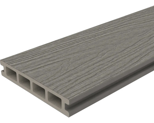 Lame de terrasse en composite bois avec profilé à chambre creuse