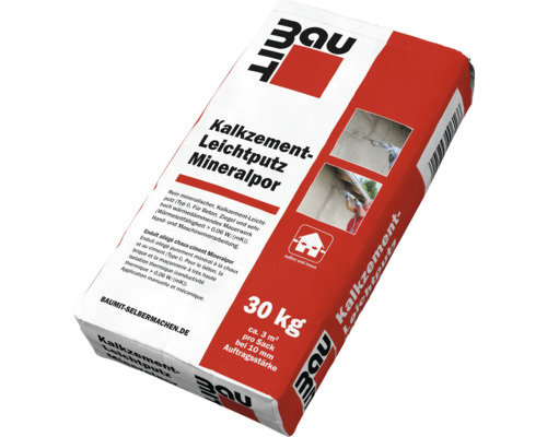 Enduit léger à la chaux et au ciment Baumit Mineralpor 30 kg Sac d'enduit léger en mortier de ciment et de chaux Mineralpor 30 kilogrammes
