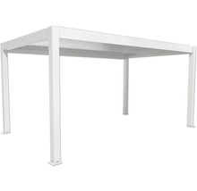 Freistehende weisse Pergola mit Lamellendach