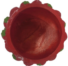 Erdbeerförmiger Blumentopf von oben