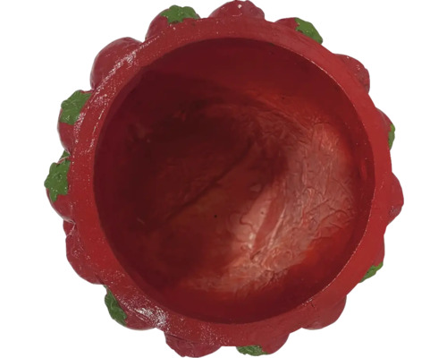 Erdbeerförmiger Blumentopf von oben