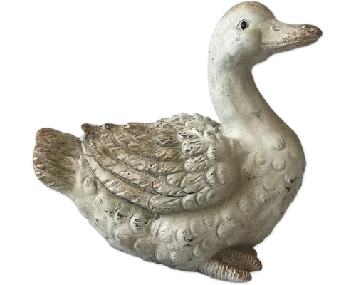 Figurine décorative Lafiora Canard 31 x 17,5 x 28,5 cm blanc Figurine de jardin décorative d'un canard en fonte