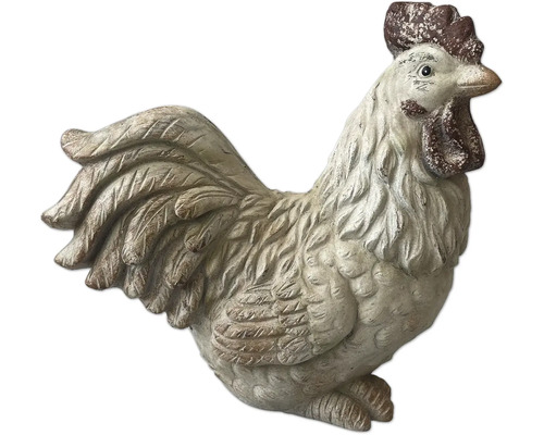 Figurine décorative Lafiora Coq 33 x 18 x 33,5 cm blanc Figurine de coq décorative pour le jardin