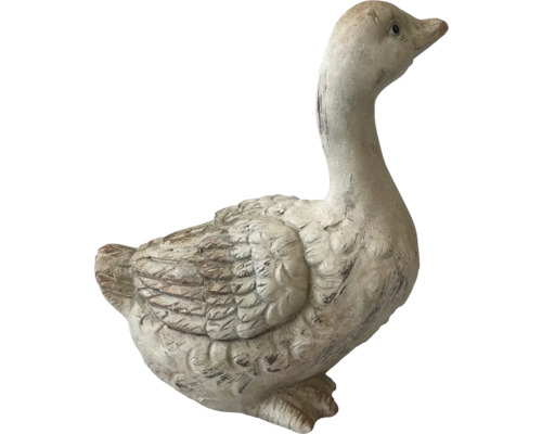 Figurine décorative Lafiora Oie 31 x 18,5 x 30 cm blanche Figurine d'oie décorative pour le jardin