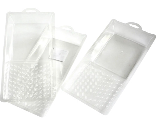 Zwei transparente Farbwannen für Malerarbeiten