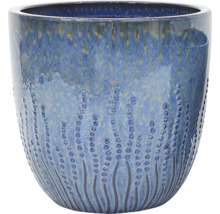 Cache-pot bleu avec motif à points