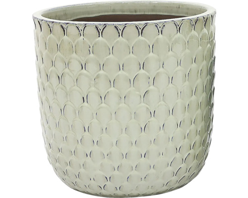 Pot de fleurs en céramique avec motif écailles