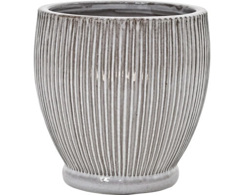 Pot de fleurs avec des rainures verticales