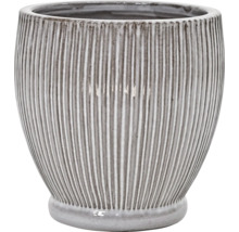 Pot de fleurs décoratif rainuré en céramique
