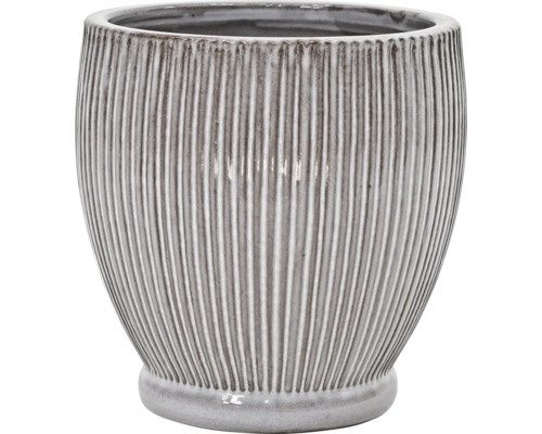 Pot de fleurs décoratif rainuré en céramique