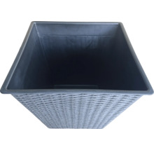 Jardinière rectangulaire avec structure en rotin