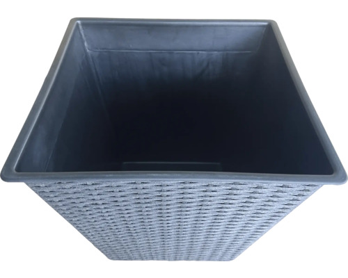 Jardinière rectangulaire avec structure en rotin