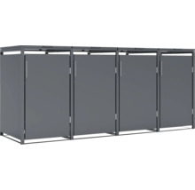 Cache-poubelles pour quatre poubelles