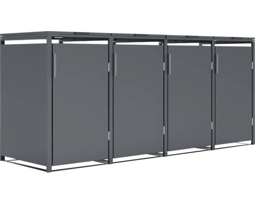 Cache-poubelle pour quatre poubelles