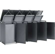 Système de tri des déchets avec plusieurs récipients et couvercles