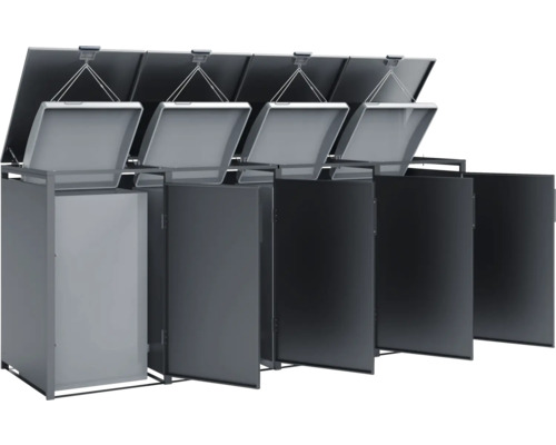 Système de tri des déchets avec plusieurs récipients et couvercles