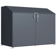 Grauer Geräteschrank mit Doppeltür und abschliessbarem Griff