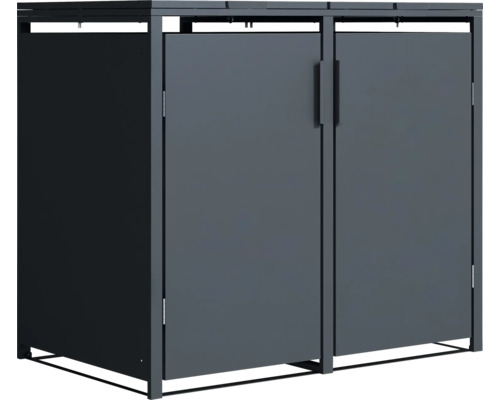 Cache-conteneur à ordures avec deux portes pour le stockage des poubelles
