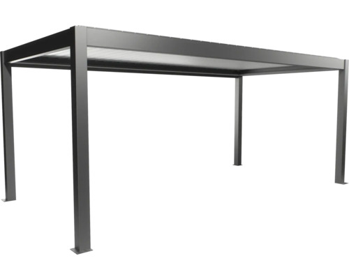 Freistehende graue Pergola mit Dach für den Garten