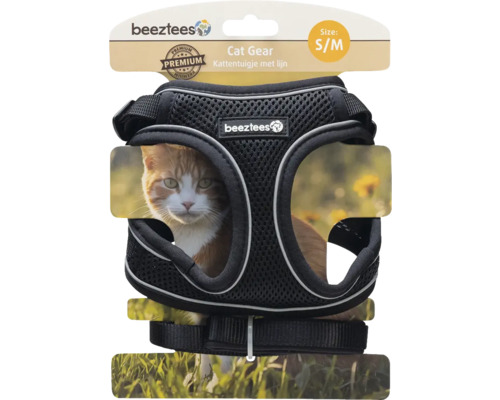 Harnais pour chat Beetztees avec laisse, taille S/M
