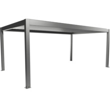 Pergola de terrasse autoportée grise en aluminium