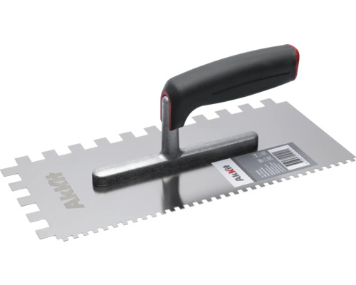 Zahnspachtel mit grauem Griff für Fliesenarbeiten