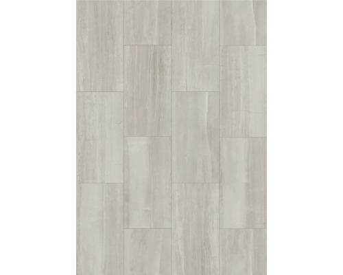 Pose de carreaux de sol aspect marbre.