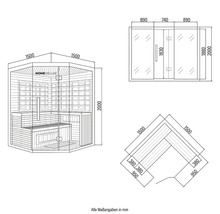 Massangaben der Home Deluxe Sauna