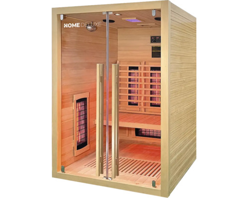 Infrarotsauna mit Glasfront und Holzverkleidung der Marke Home Deluxe