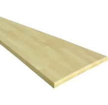Tablette en bois lamellé-collé en bois clair avec veinure apparente.