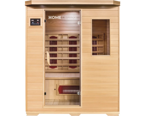 Home Deluxe Sauna aus Holz mit Steuerungselement und Glastür