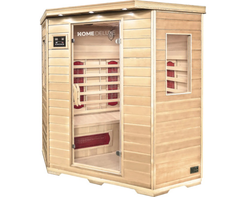 Home Deluxe Sauna aus Holz mit Glastür und Infrarotstrahlern