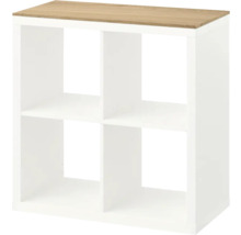 Étagère avec quatre compartiments et plateau en bois