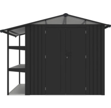 Metall Gartenhaus mit Regalen und Doppeltür
