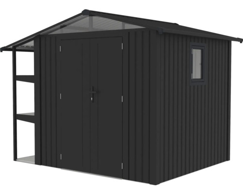 Gartenschuppen mit Doppeltür, Fenster und Regalen