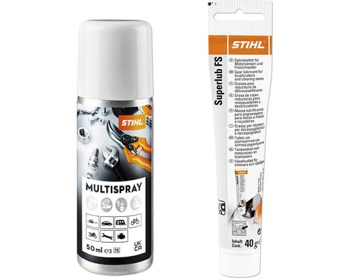 Stihl Multispray und Superlub FS Getriebefett für Motorsensen und Freischneider