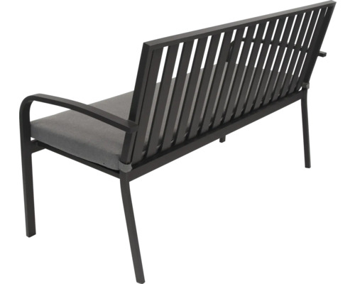 Banc de jardin avec structure en aluminium et coussin d'assise